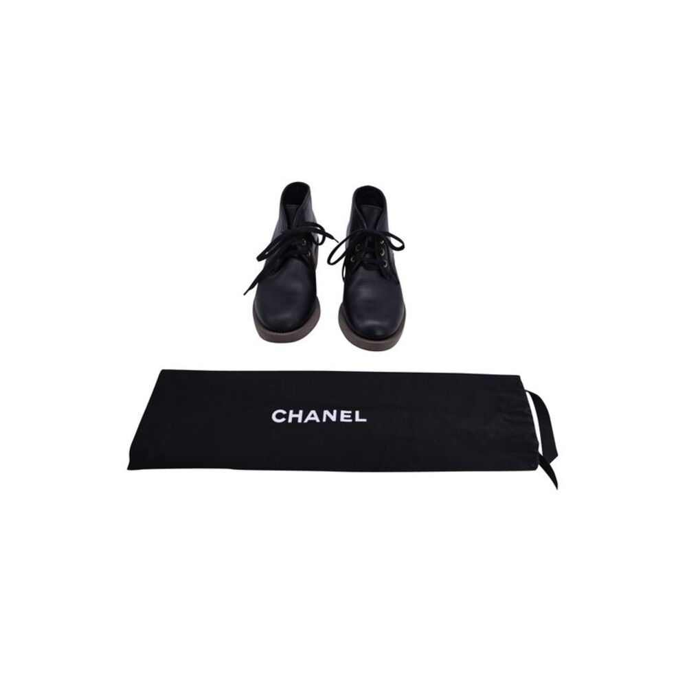 Reposhing - CHANEL Black Ankle Boots with Gold Accents - Picture 8 of 8